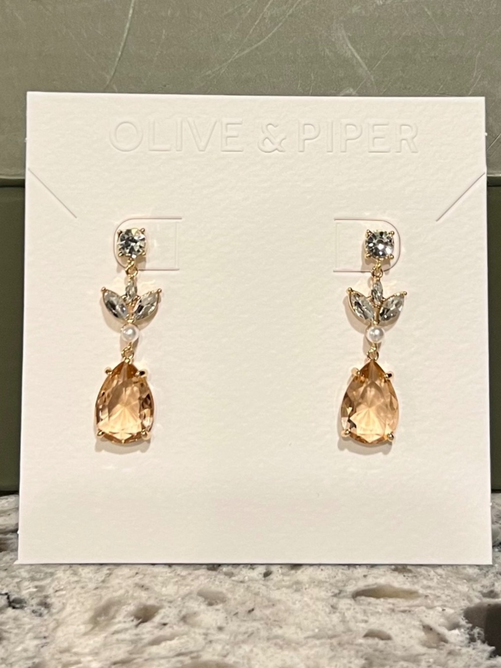 Olive & Piper “Rosalind” Drop Bridal Earrings